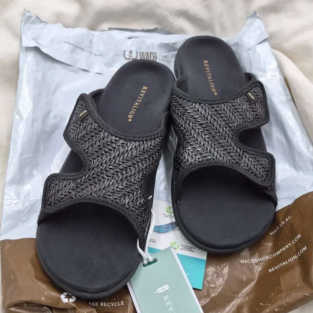 NEW REVITALIGN Women's Kholo Lakeside Slide Sandal Black SIZE 10 medium_2